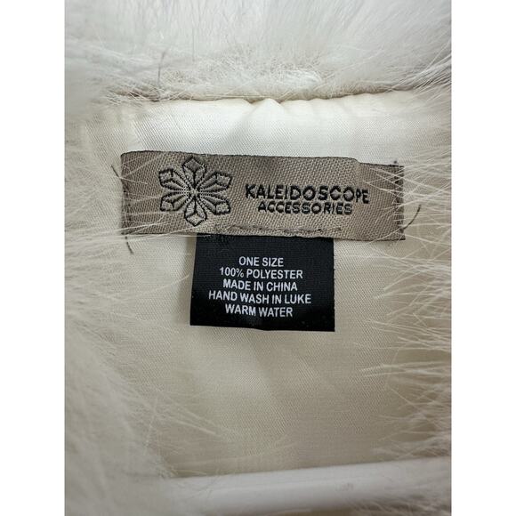 Kaleidoscope Faux Fur Vest Ivory Soft Womens One Size - Picture 3 of 7